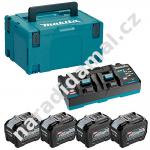 Makita 1910A8-3 sada čtyř aku baterií BL4080F 40V/8,0Ah v systaineru s dvojnabíječkou DC40RB 40V Li-ion XGT