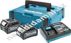 Makita 191J81-6 sada dvou aku baterií BL4025 40V/2,5Ah v systaineru s rychlonabíječkou DC40RA 40V Li-ion XGT