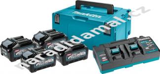 Makita 191U28-6 sada čtyř aku baterií BL4040 40V/4,0Ah v systaineru s dvojnabíječkou DC40RB 40V Li-ion XGT