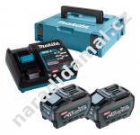 Makita 191V35-5 sada dvou aku baterií BL4050F 40V/5,0Ah v systaineru s rychlonabíječkou DC40RA 40V Li-ion XGT