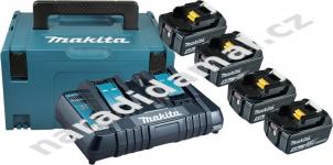 Makita 197626-8 sada čtyř aku baterií 18V/5Ah v systaineru s dvojnabíječkou DC18RD 7,2-18V LXT Li-ion