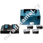 Makita 197720-6 sada čtyř aku baterií 18V/3Ah v systaineru s dvojnabíječkou DC18RD 7,2-18V LXT Li-ion