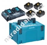 Makita 198091-4 sada čtyř aku baterií 18V/6Ah v systaineru s dvojnabíječkou DC18RD 7,2-18V LXT Li-ion