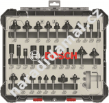 Bosch 2607017475 sada 30 ks tvrdokovových fréz smíšených profilů k opracování dřeva