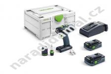 Festool T 18+3 HPC 4,0 I-Plus 576446 aku vrtačka/šroubovák 18V/4,0Ah Li-ion