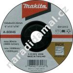 Brusný kotouč 150 x 6 x 22,2 WA36N-BF nerez Makita A-80846