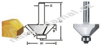 Fréza Makita D-48686 fazetová/hranová s ložiskem 45 stupňů