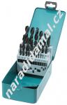 Vrtáky Makita D-54097 v kovovém boxu HSS-R 25 ks 1-13 mm po 0,5 mm