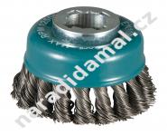 MAKITA D-73380 kartáč hrncový ocelový splétaný copový drát 0,5 mm pr. 80 mm X-Lock