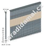 Hřebíky kroužkové 2,8 x  63 mm s D-hlavou na papírové pásce 34° bez povrchové úpravy