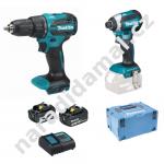 Makita DLX2537SJ AKU sada rázového utahováku s příklepovou vrtačkou/šroubovákem 18V/3Ah LXT Li-ion