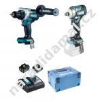 Makita DLX2588TJ aku sada rázového utahováku s vrtačkou/šroubovákem 18V/5Ah LXT Li-ion