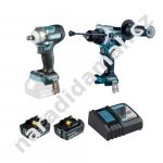 Makita DLX2590TJ aku sada rázového utahováku s příklepovou vrtačkou/šroubovákem 18V/5Ah LXT Li-ion