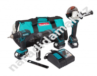 Makita DLX3078TX1 aku sada vrtačky/šroubováku s úhlovou bruskou 125 mm a kombinovaného kladiva sds-plus 18V/5Ah LXT Li-ion