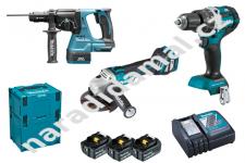 Makita DLX3119TJ AKU sada příklepové vrtačky s kladivem a úhlovou bruskou 18V/5Ah LXT Li-ion
