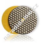 Gent DRYPOLEX Buff diamantový dolešťovací kamenický kotouč průměru 100 mm se suchým zipem