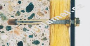 Hmoždinka Fischer M-S nylonová určena pro závitové tyče a šrouby s metrickým závitem