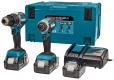 Makita DLX2180TJ1 AKU sada rázového utahováku s příklepovou vrtačkou 18V/5Ah LXT Li-ion