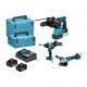 Makita DLX3221TJ AKU sada výkonné příklepové vrtačky/šroubováku DHP492 s kladivem DHR243 a úhlovou bruskou DGA506 125 mm 18V/5Ah LXT Li-ion