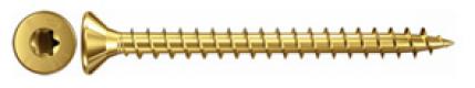 Vruty se zápustnou hlavou průměru 4,0 mm plný závit, hvězdicová drážka Tx, zinek žlutý